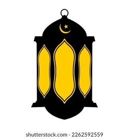 Ramadan lantern icon symbol logo, islamic lantern, hanging lamp design vector illustration
