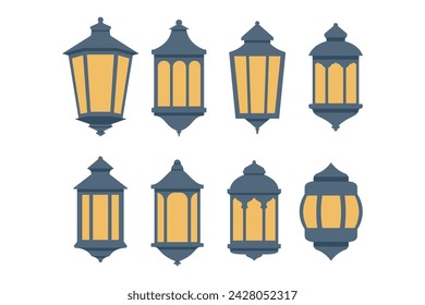 Ramadan lantern icon vector collection. Arabic style lantern illustration.