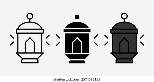 Ramadan Lantern Icon Vector. Ramadan design Elements. Ramadan Icon Bundle. Lanterns Symbol.