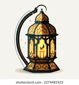 Ramadan lantern illustration isolated on white background