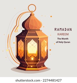 Linterna de Ramadán al estilo ilustrativo aislado en fondo blanco