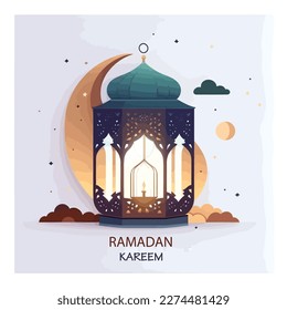 Ramadan lantern in islamic design, illustration background