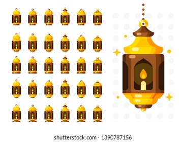 Ramadan Lantern Isolated. Arab Style Decoration Lamp