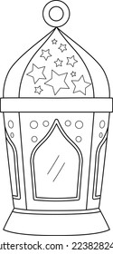 Ramadan Lantern Einzige Farbseite für Kinder