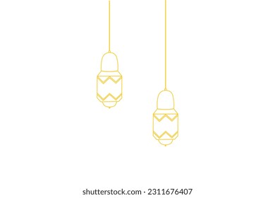 ramadan lantern line art gold