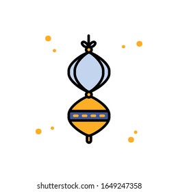 Ramadan lantern line and fill style icon design, Islamic muslim religion culture belief religious faith god spiritual meditation and traditional theme Vector illustration