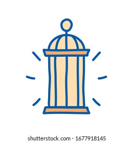 Ramadan lantern line and fill style icon design, Islamic muslim religion culture belief religious faith god spiritual meditation and traditional theme Vector illustration