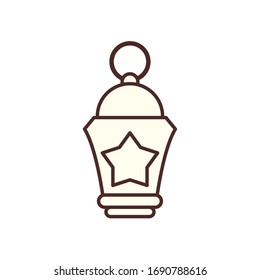 Ramadan lantern line style icon design, Islamic muslim religion culture belief religious faith god spiritual meditation and traditional theme Vector illustration