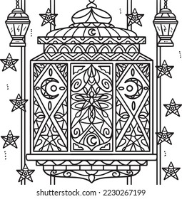 Ramadan Lantern Mandala Coloring Page for Kids