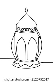 ramadan lantern online continuous single line art
