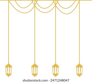 Ramadan Lantern Ornament. Islamic Style Background. Vector Illustration.