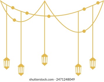 Ramadan Lantern Ornament. Islamic Style Background. Vector Illustration.