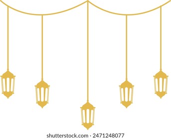 Ramadan Lantern Ornament. Islamic Style Background. Vector Illustration.