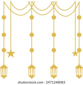 Ramadan Lantern Ornament. Islamic Style Background. Vector Illustration.