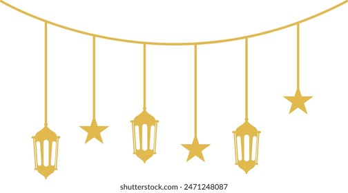 Ramadan Lantern Ornament. Islamic Style Background. Vector Illustration.