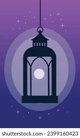 Ramadan lantern poster banner vector illustration