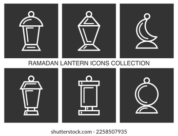 ramadan lantern set of icons design for ramadan greetings creative simple design