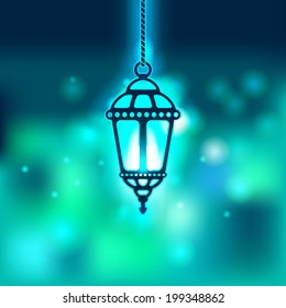 Ramadan lantern shiny background - vector illustration. eps 10