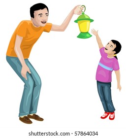 Ramadan Lantern Sweetie-vector