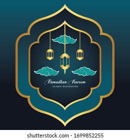 Ramadan Lantern Template Design. Vector Illustration for greeting card, poster and banner.