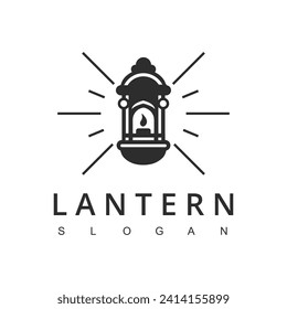 Ramadan lanterns logo. Fanous line lantern, arabic lamps silhouettes vintage. vector illustration of lantern to ramadan