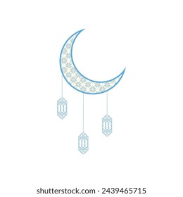 Ramadan Lanterns Moon Decorative. Suitable for Wallpaper, textile, packaging, printing, cloth, abstract texture, etc.Eps 10
