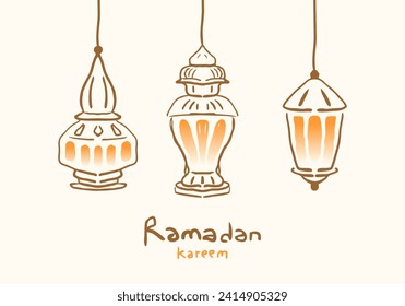 ramadan line drawing decorative design, vector design