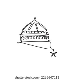Icono de la línea de Ramadán. Línea de iconos de Eid. Dibujo de línea simple de Domo y Estrella.
Ilustración vectorial de Domo y Estrella para icono, símbolo, logotipo ramadan, eid, hajj, umrah. 
