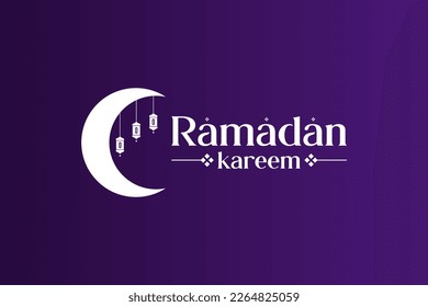Ramadan Logo Concept Vector. Islamic logo crescent moon and chandelier concept