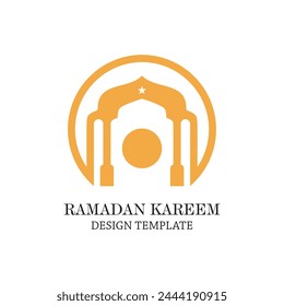 Ramadan logo design simple concept Premium Vector