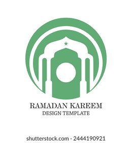 Ramadan logo design simple concept Premium Vector