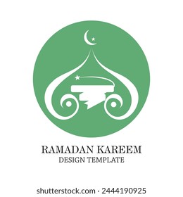 Ramadan logo design simple concept Premium Vector