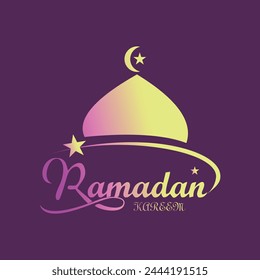 Diseño de logotipo de Ramadán concepto simple Vector de Premium