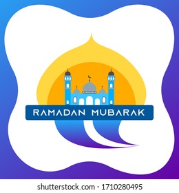 Ramadan Logo Illustration Flat icon Beautiful Mosque Logo
