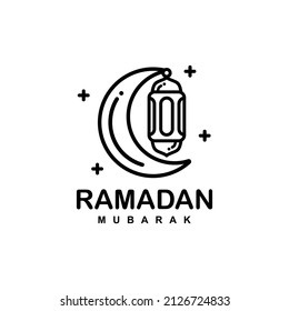 Ramadan logo. Islamic lantern simple flat logo vector illustration. Lantern logo vector