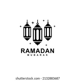 Logo de Ramadán. Ilustración de un simple logo plano con un simple logo vectorial. Vector de logotipo de la linterna