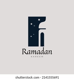 Ramadan logo template. Mosque logo inspiration. Vector illustration