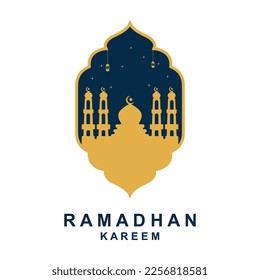 ramadan logo vector, ramadan flyer image with template illustration