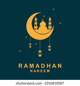 ramadan logo vector, ramadan flyer image with template illustration