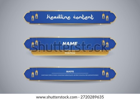 ramadan lower third with blue color for stream channel
