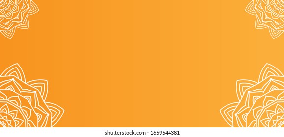 Ramadan mandala white and yellow background for wallpaper and poster, banner use. premium vector