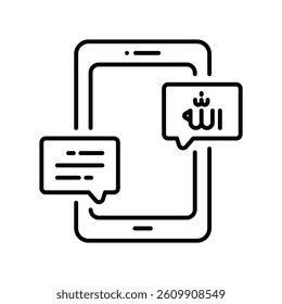 Ramadan Message vector outline icon. EPS 10 file