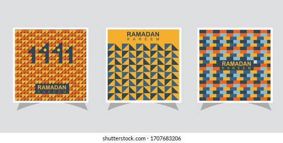 Ramadan Modern promotion square web banner for social media mobile apps. Elegant sale and discount promo backgrounds for digital marketing