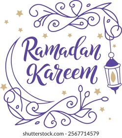 Ramadan is the month of blessing Ramadan Kareem text translation in Arabic lettering , Welcome Ramadan in Arabic