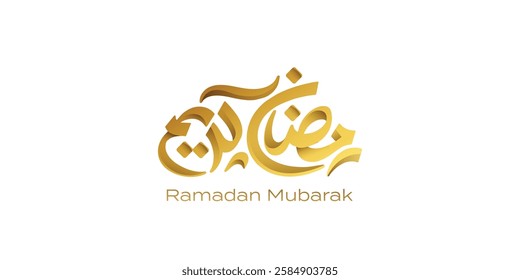 Ramadan is the month of blessing Ramadan Kareem text translation in Arabic lettering , Welcome Ramadan in Arabic