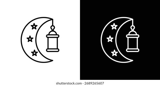Icono del mes de Ramadán Paquete de Vector de trazo editable, adecuado para Diseños web.