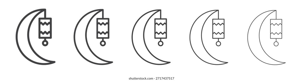 Icono del mes de Ramadán en el concepto de trazos lineales