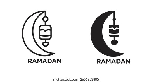 Icono del mes de Ramadán. conjunto de símbolos de Vector moderno