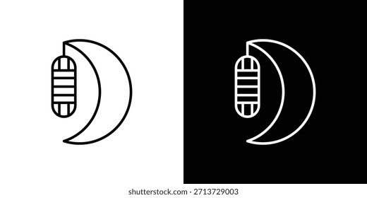 Ramadan Month icon, outline vector sign, logo design download