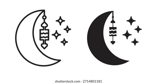 Ikonenpaket für den Ramadan-Monat Flaches Vektorsymbol-Designelement.